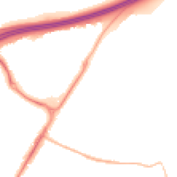 Night-time road noise heatmap for GU4 7JY