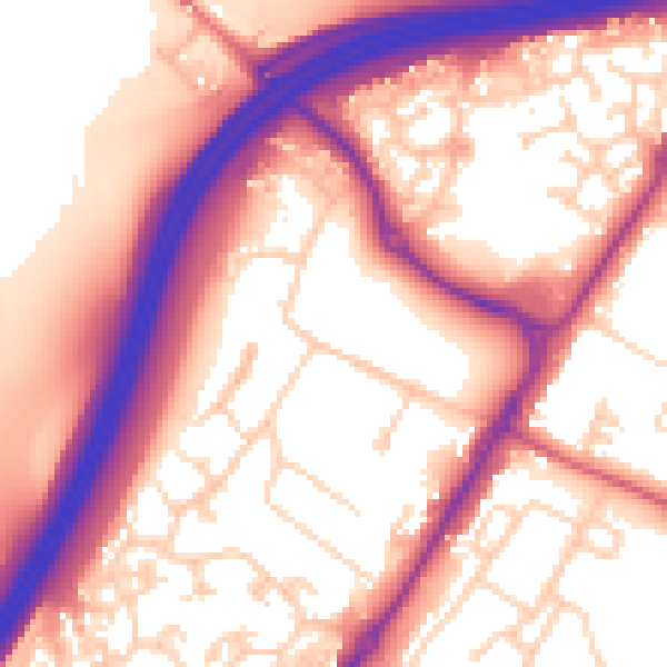 Daytime road noise heatmap for GU4 7LP