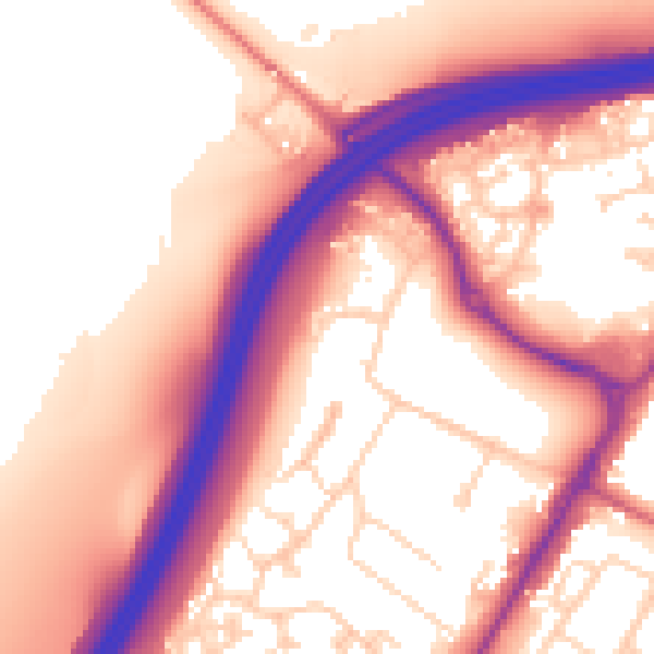 Daytime road noise heatmap for GU4 7LY