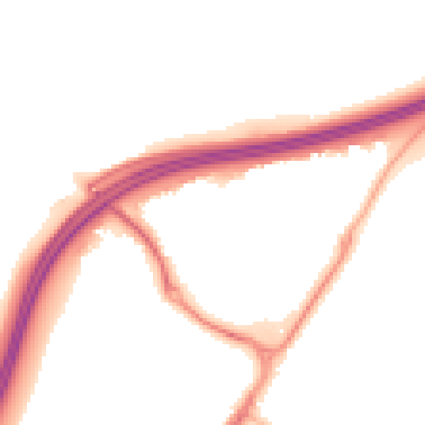 Night-time road noise heatmap for GU4 7NG