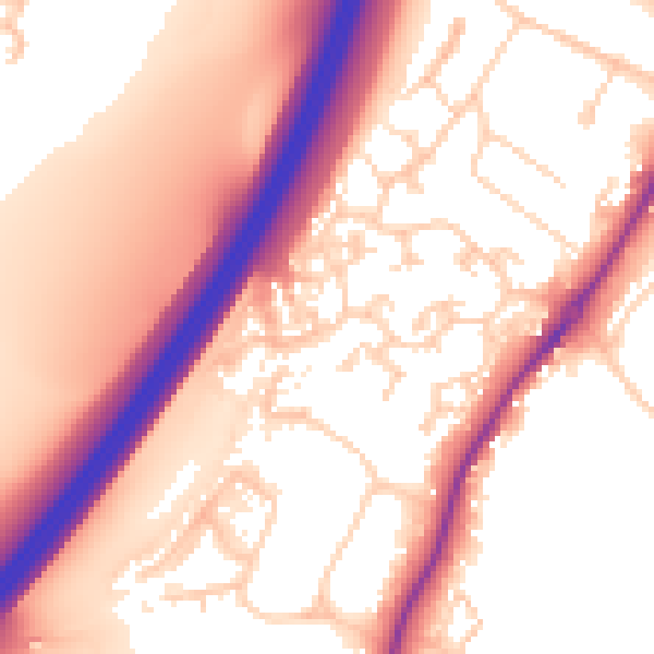 Daytime road noise heatmap for GU4 7NL