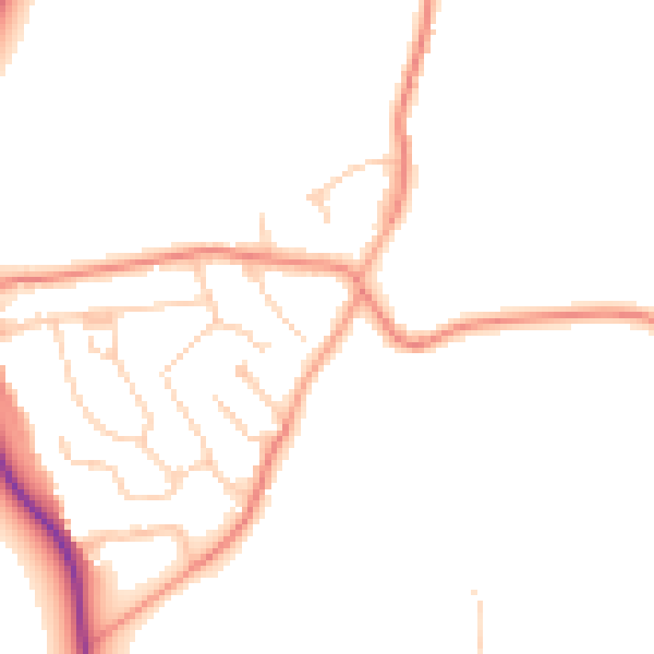 Daytime road noise heatmap for GU4 7PD