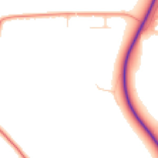 Daytime road noise heatmap for GU4 7QA