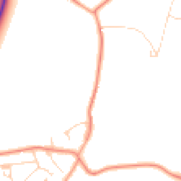 Daytime road noise heatmap for GU4 7QP