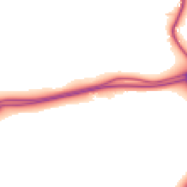 Daytime road noise heatmap for GU4 7RH