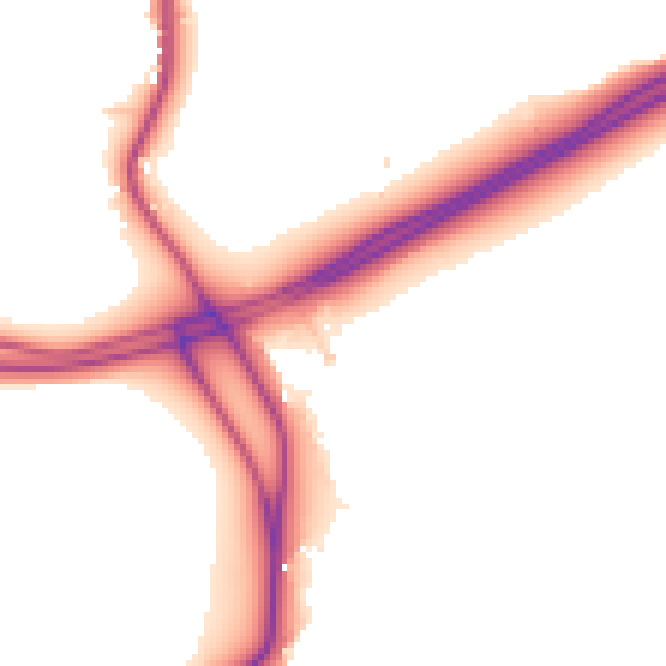 Daytime road noise heatmap for GU4 7RJ