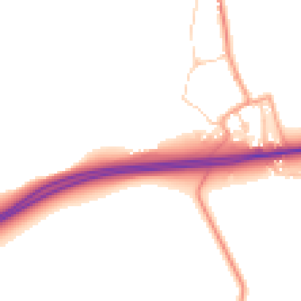 Daytime road noise heatmap for GU4 7RL