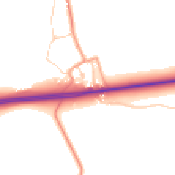 Daytime road noise heatmap for GU4 7RN