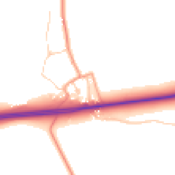 Daytime road noise heatmap for GU4 7RS