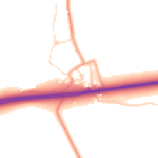 Daytime road noise heatmap for GU4 7RZ