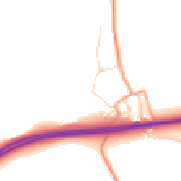 Daytime road noise heatmap for GU4 7SA