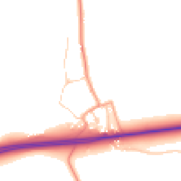 Daytime road noise heatmap for GU4 7SE