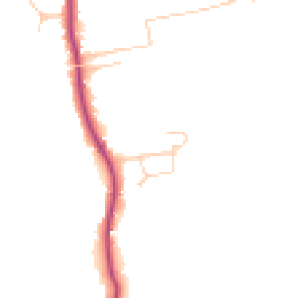 Daytime road noise heatmap for GU4 7SZ