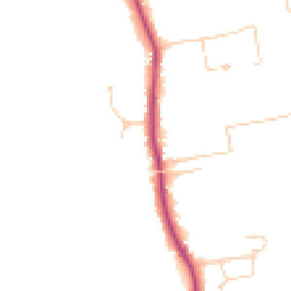Daytime road noise heatmap for GU4 7TF