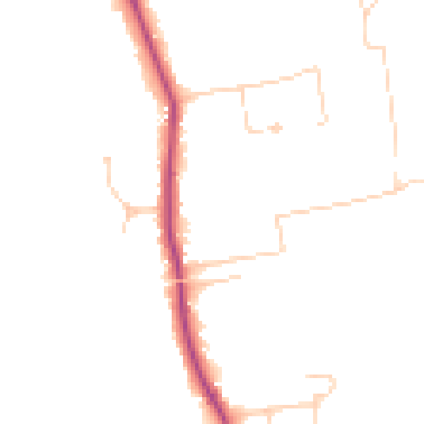 Daytime road noise heatmap for GU4 7TN