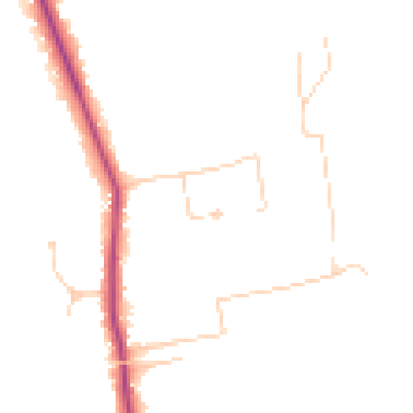 Daytime road noise heatmap for GU4 7UL