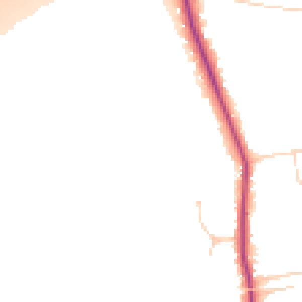 Daytime road noise heatmap for GU4 7UN