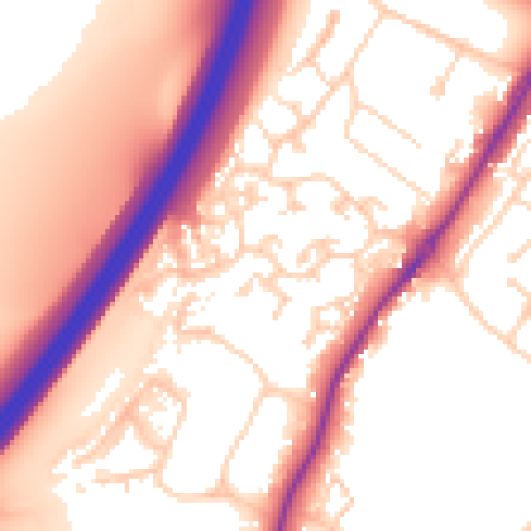 Daytime road noise heatmap for GU4 7YJ