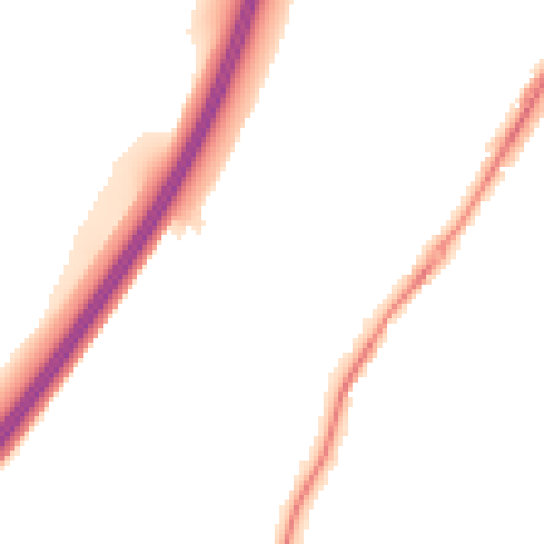 Night-time road noise heatmap for GU4 7YJ