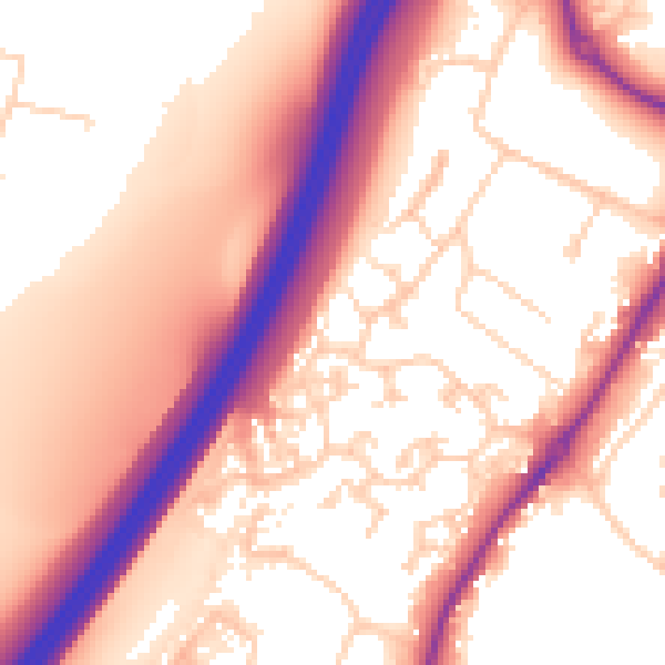 Daytime road noise heatmap for GU4 7YL