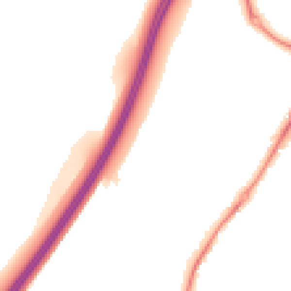 Night-time road noise heatmap for GU4 7YL