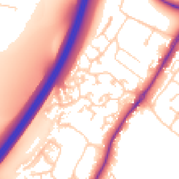 Daytime road noise heatmap for GU4 7YT