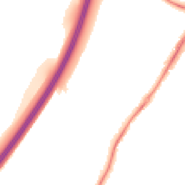Night-time road noise heatmap for GU4 7YT