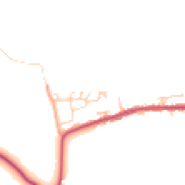 Daytime road noise heatmap for GU4 8AU