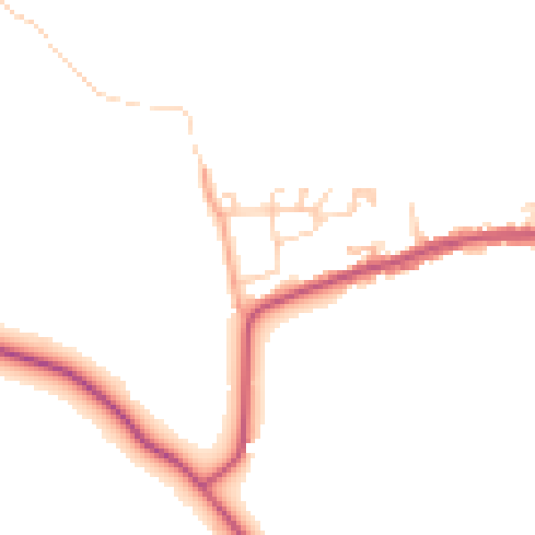 Daytime road noise heatmap for GU4 8AY