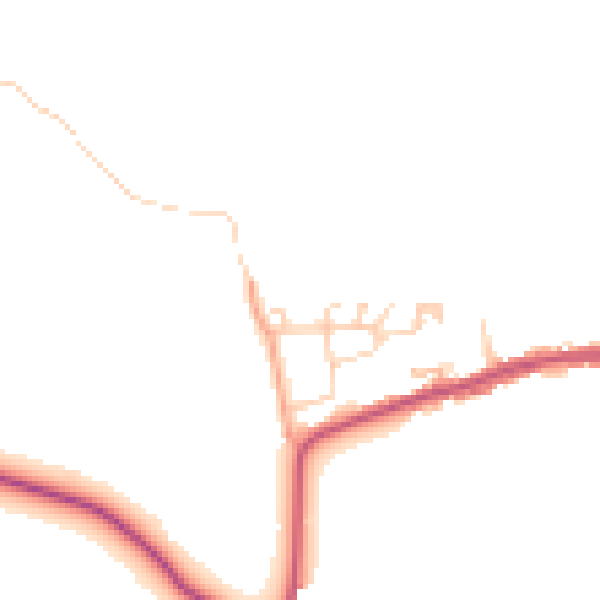 Daytime road noise heatmap for GU4 8BA