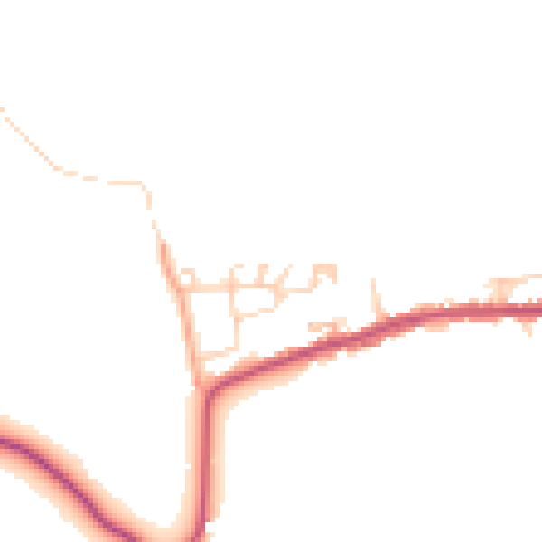 Daytime road noise heatmap for GU4 8BB