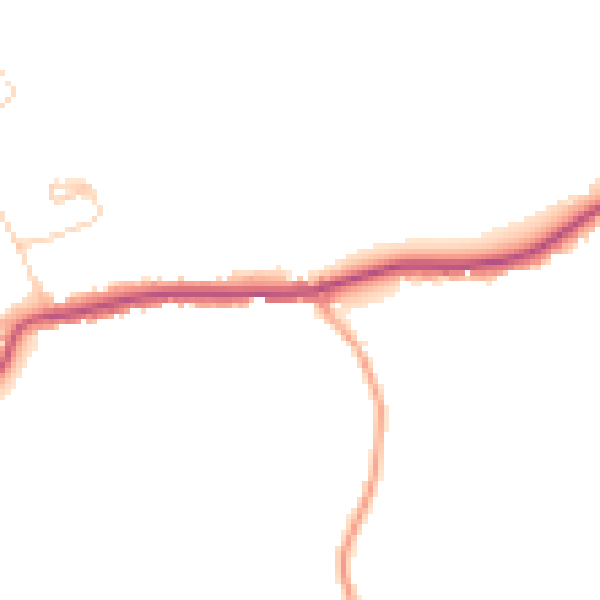 Daytime road noise heatmap for GU4 8BG