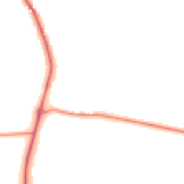 Night-time road noise heatmap for GU4 8BH