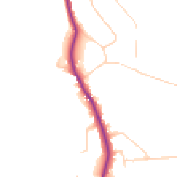 Daytime road noise heatmap for GU4 8BJ