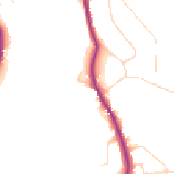 Daytime road noise heatmap for GU4 8BP