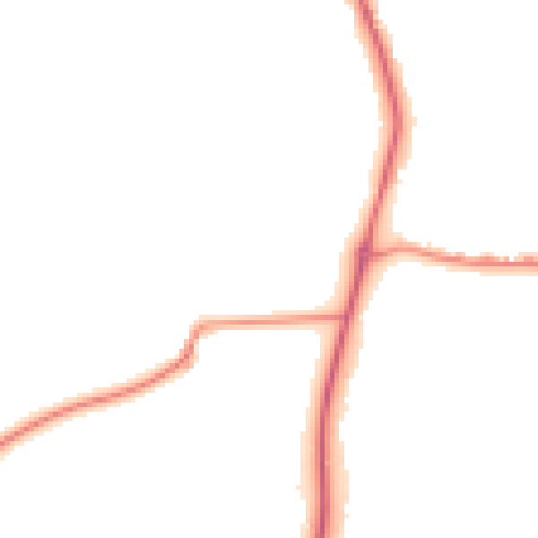 Night-time road noise heatmap for GU4 8BX