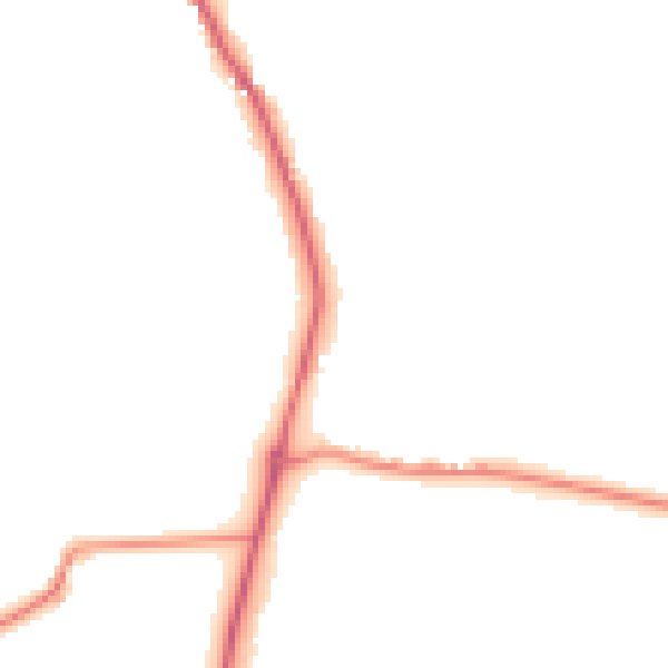 Night-time road noise heatmap for GU4 8BY