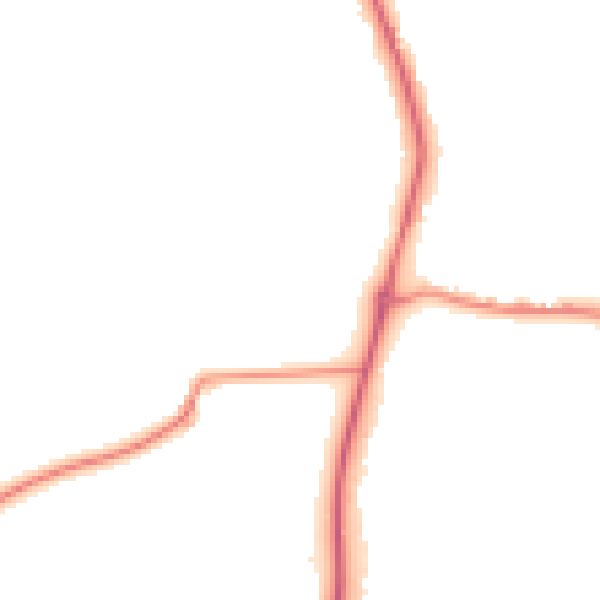 Night-time road noise heatmap for GU4 8DA