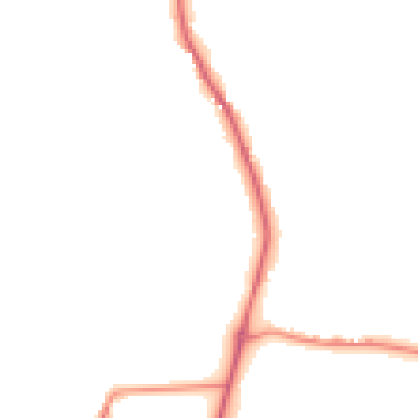 Night-time road noise heatmap for GU4 8DD