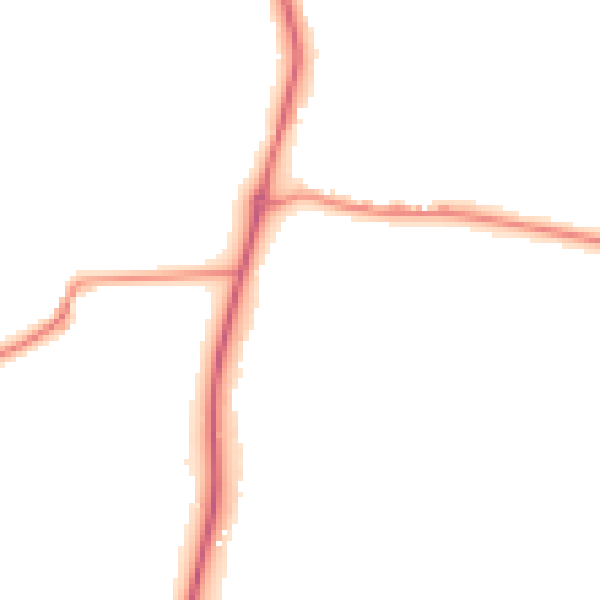 Night-time road noise heatmap for GU4 8DG