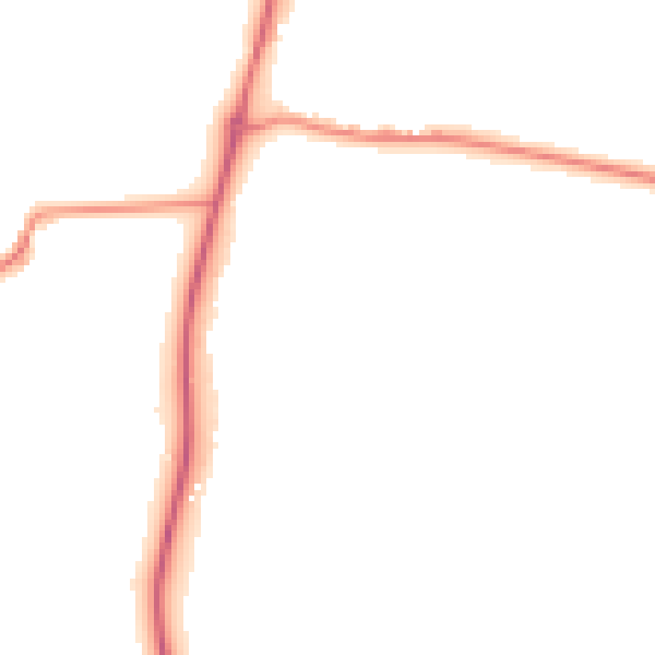 Night-time road noise heatmap for GU4 8DN