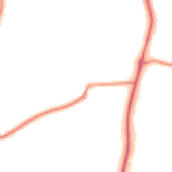 Night-time road noise heatmap for GU4 8DP