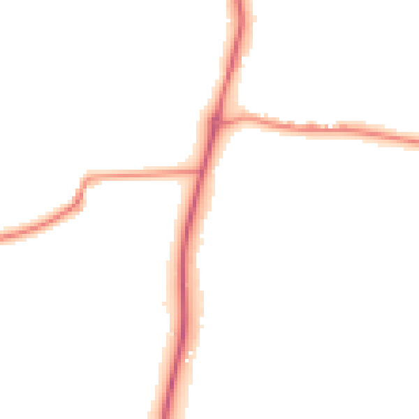 Night-time road noise heatmap for GU4 8DQ