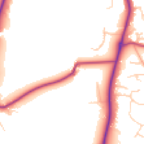 Daytime road noise heatmap for GU4 8DT
