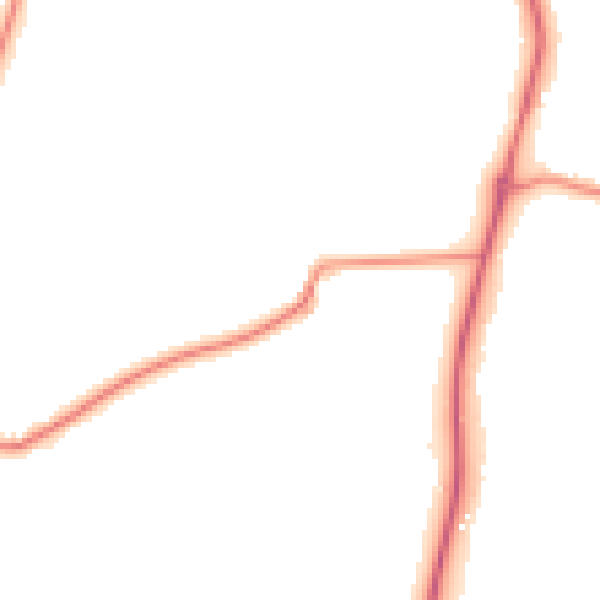 Night-time road noise heatmap for GU4 8DT