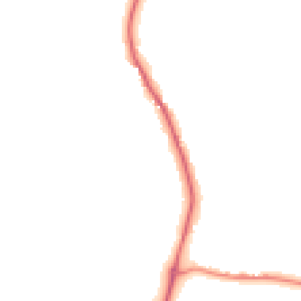 Night-time road noise heatmap for GU4 8DU