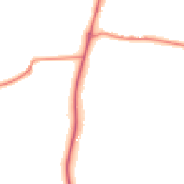 Night-time road noise heatmap for GU4 8DX