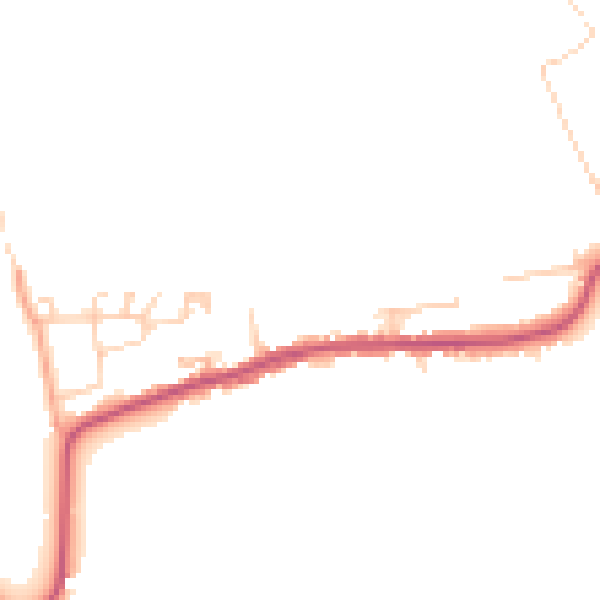 Daytime road noise heatmap for GU4 8DZ