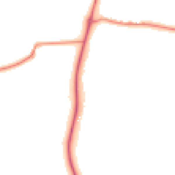 Night-time road noise heatmap for GU4 8EB