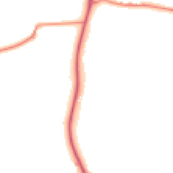 Night-time road noise heatmap for GU4 8EG
